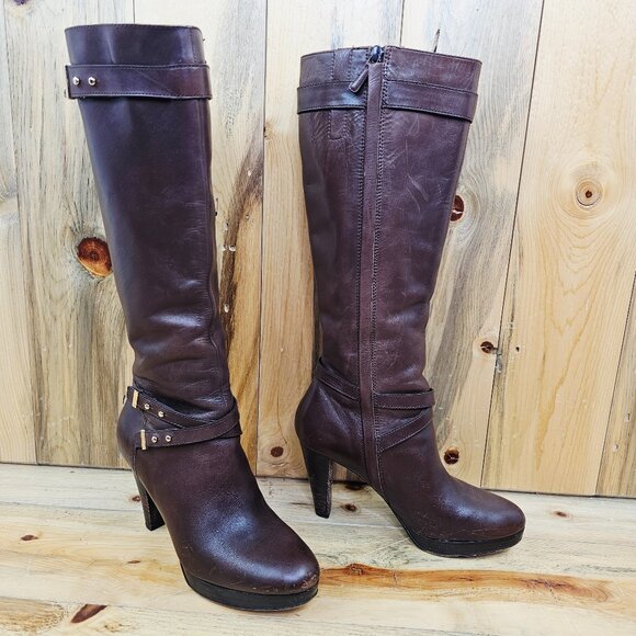 Cole Haan “Nike Air” Cara Tall Boot Chestnut Brown Size 7.5 - Picture 1 of 7